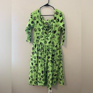 Vixen by Micheline Pitt Green Patterned Dress